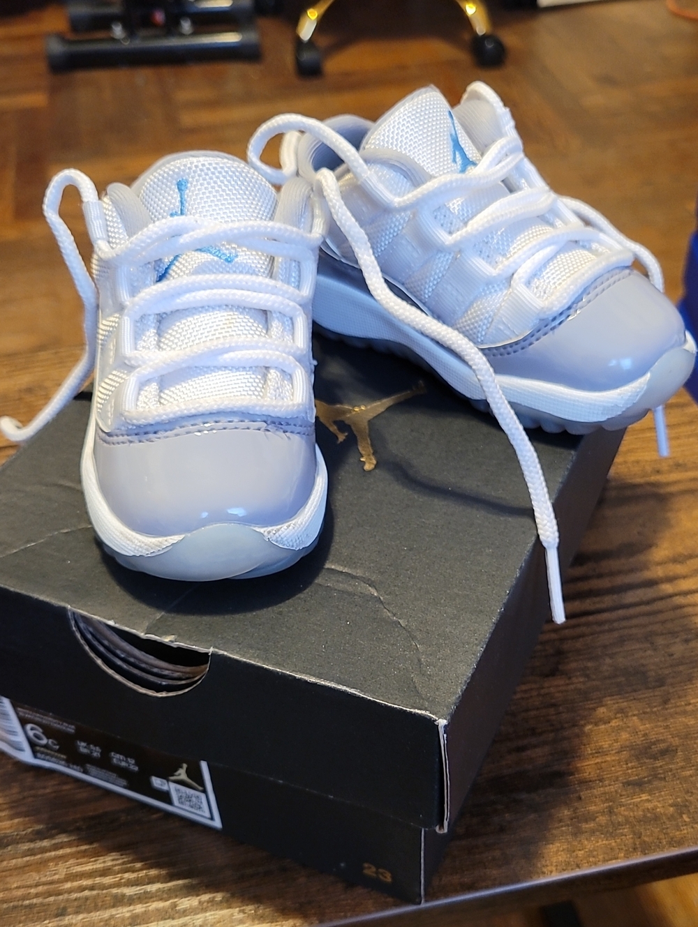 Toddler White, Grey and Light Blue Low-Top Jordan 11